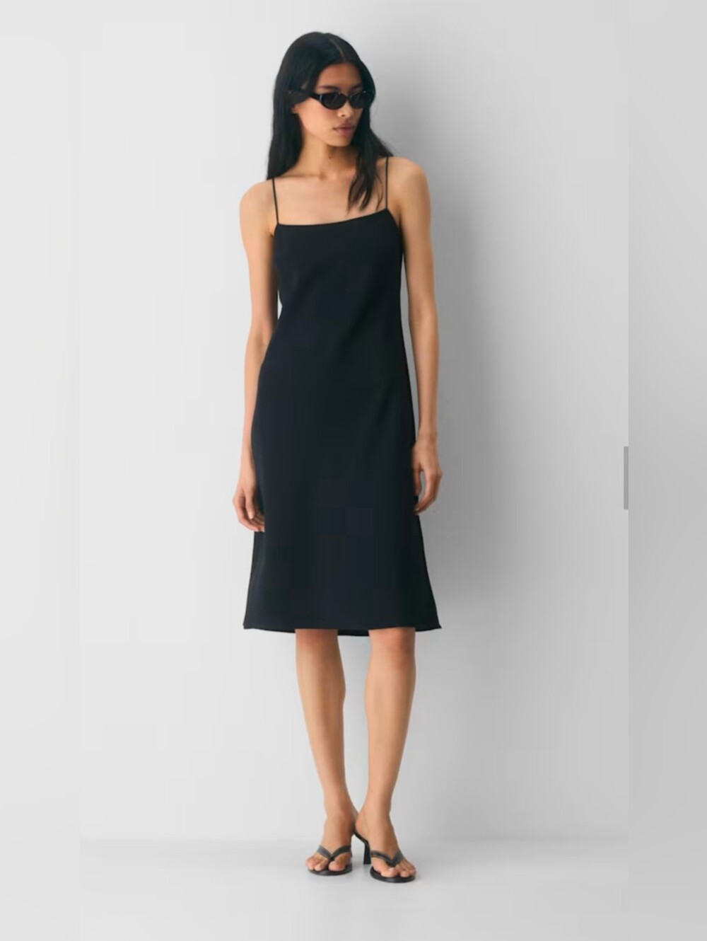 Babaton Minimalist Shift Slip Little Black Dress